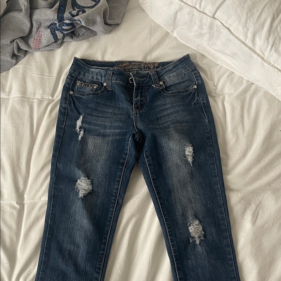 Wax Jean Denim - Wax Jean Dark Blue Straight Leg Women's Jeans